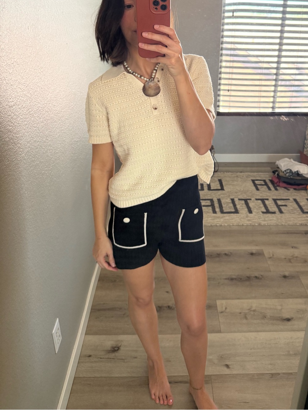 Iris Apfel x H&M High-Waist Pocket Shorts with Contrasting Trim